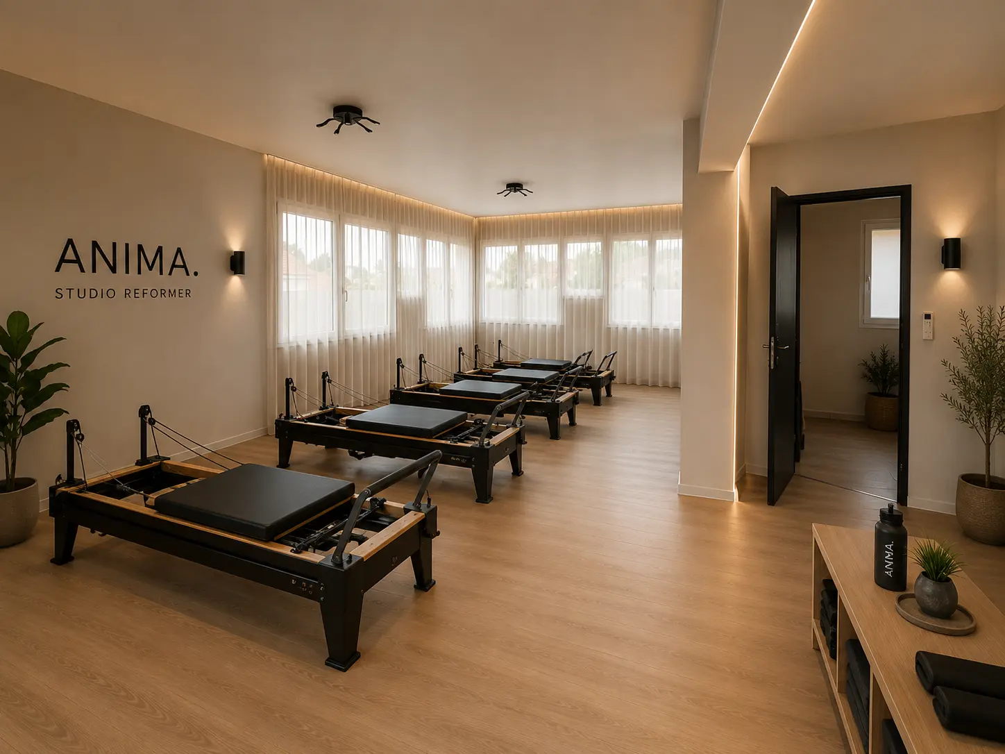 Salle de Pilates Reformer du studio de Vaivre-et-Montoille